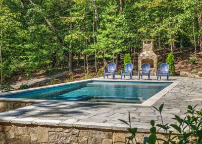 Rectangle Custom Pool with Fireplace